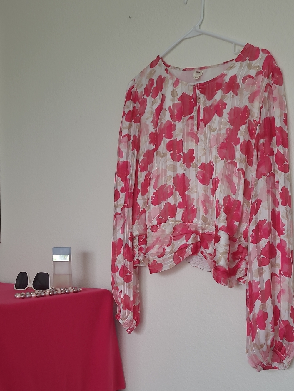 Sheer Floral Pink Blouse